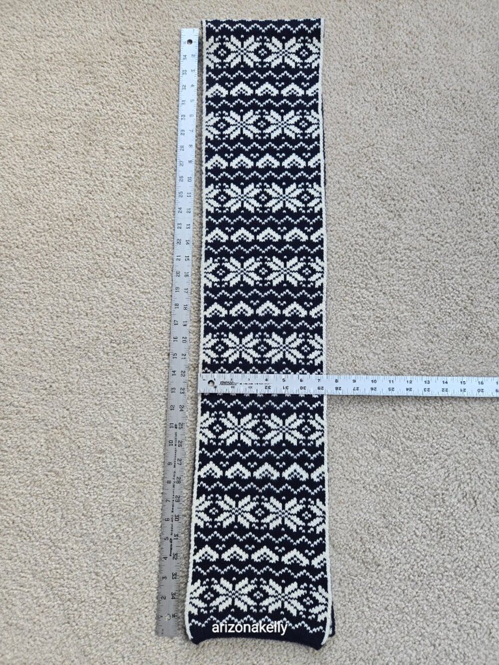 Hawico Wool/Cashmere Thick Knit Scarf Hearts & Snowflakes Luxury Scotland - Picture 10 of 16
